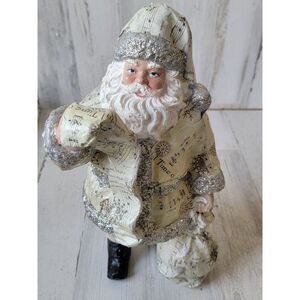 Music note sheet Santa Claus gift figure Xmas decor snowflake